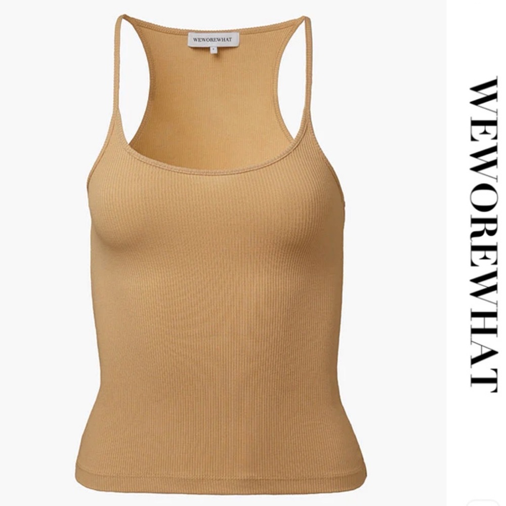 WeWoreWhat - Scooped Rib Tank Top  - Beige XL